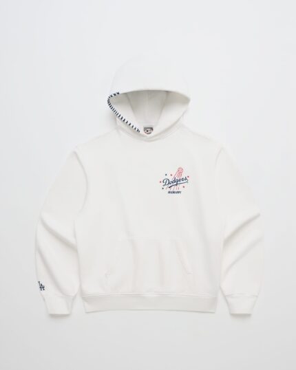Madhappy White Dodgers Stars Fleece Hoodie