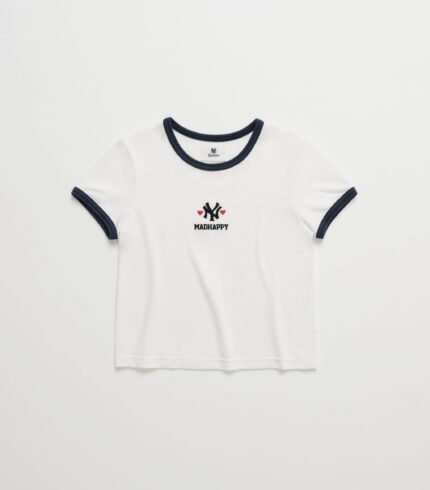 Yankees Heart Shrunken Ringer Tee