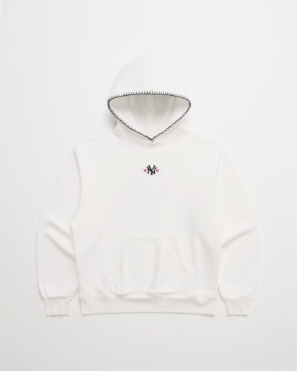Madhappy White Yankees Heart Fleece Hoodie