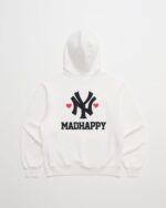 Madhappy White Yankees Heart Fleece Hoodie
