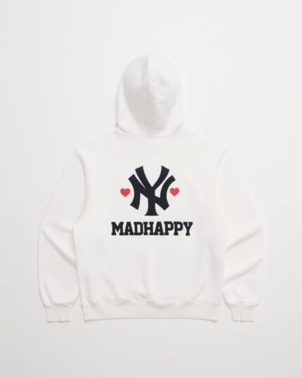 Madhappy White Yankees Heart Fleece Hoodie
